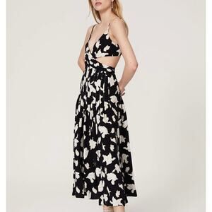 Proenza Schouler Floral Cut Out Fit Flare Midi Dress Size 0 Resort Designer $695